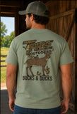 Tribe Outdoors Ducks & Bucks Graphic Tee-Green