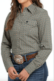 Cinch Women’s Olive Geo Print Shirt
