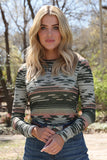 Cruel Women's Green Southwest Print Top