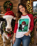 Crazy Train Christmas Cow Tee