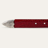Stetson Women's Red Croc Print Belt