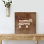 Pattern Western Cow Sign