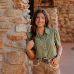 Olive Women’s Yoke Pearl Snap Shirt