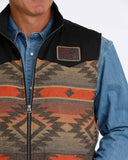 Cinch Men's Charcoal Jacquard Southwest Print Vest