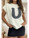 Horseshoe Ribbed Sweater Vest