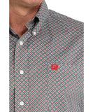 Cinch Men's Gray & Red Geo Print Shirt