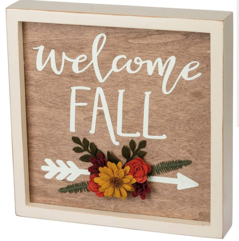 Welcome Fall Inset Box Sign