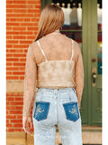 Taupe Lace Long Sleeve Stretch Top
