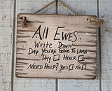 All Ewes Write Down Wood Sign