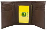 John Deere Brown Trifold Wallet