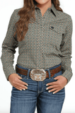 Cinch Women’s Olive Geo Print Shirt