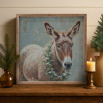 White Donkey Berry Wreath Sign