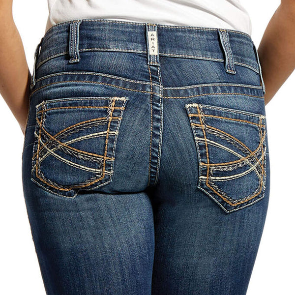 Jeans Donna ARIAT Con Rinforzi, Gamba Dritta, Vita Media, Acqua Fredda, Colore Scuro, Taglia 34 Lunga - 2