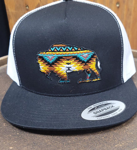 Black Aztec Buffalo Cap