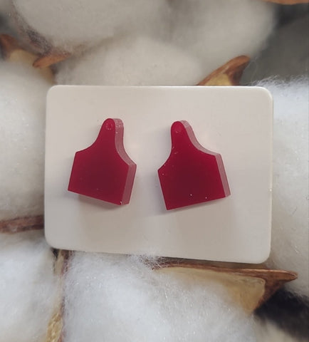 Ear Tag Petite Acrylic Earrings