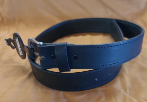 Black Oil Tanned Leather Stitched Men's Belt