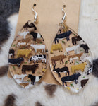 Acrylic Teardrop Cattle Earrings
