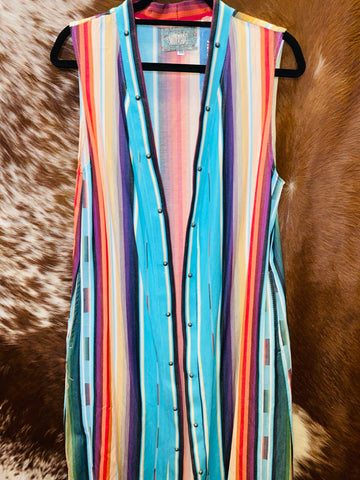 Silverado Multicolor Sleeveless Long Duster