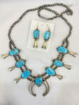 Kingman Turquoise Necklace Earring Set