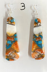 Multicolor Slab Turquoise and Spiny Composite Slab Earrings