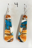 Multicolor Slab Turquoise and Spiny Composite Slab Earrings