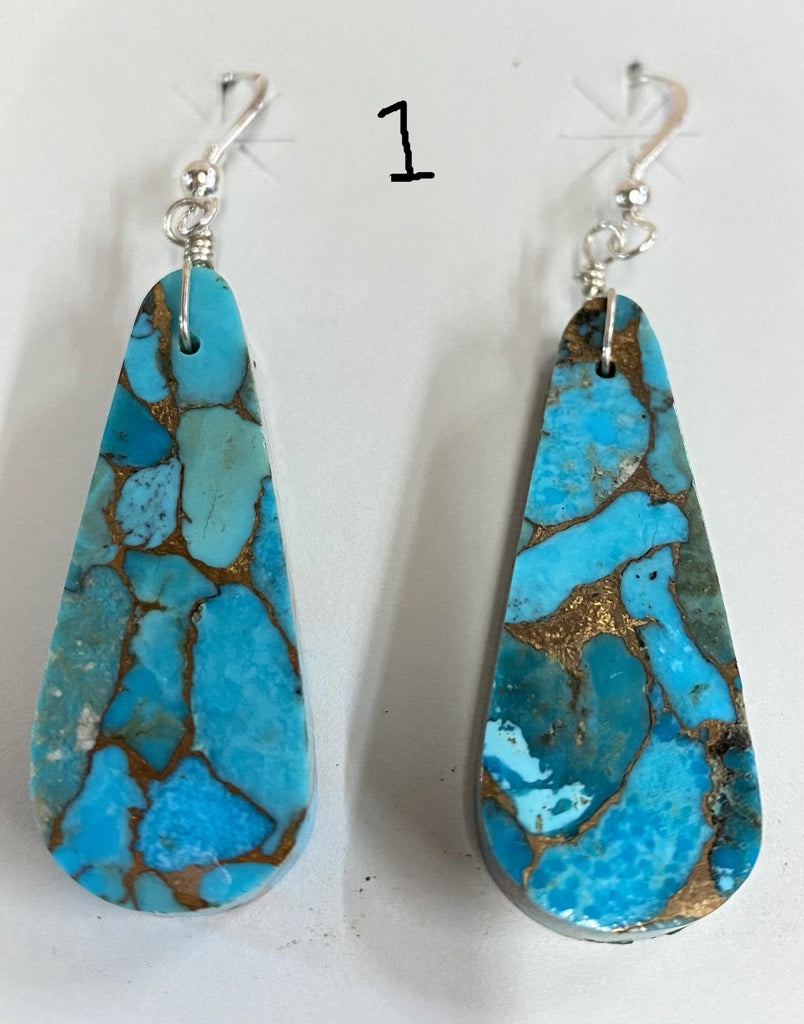 Turquoise slab earrings hotsell