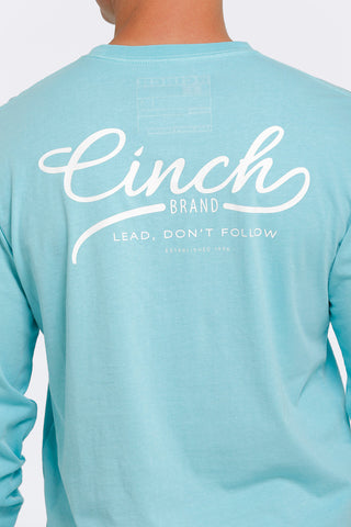 Cinch Logo Light Blue Long Sleeve Tee