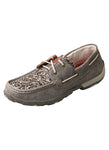 Twisted X Women's Grey Tooled Boat Shoe Driving Mocs