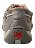 Twisted X Women's Grey Tooled Boat Shoe Driving Mocs