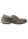 Twisted X Women's Grey Tooled Boat Shoe Driving Mocs