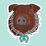 Livestock Wearing Turquoise Sticker Decals