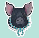 Livestock Wearing Turquoise Sticker Decals