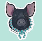 Livestock Wearing Turquoise Sticker Decals
