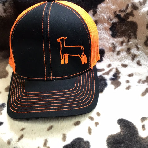 Black & Orange Sheep Cap