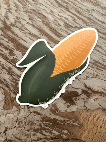 Long Live the Family Farms Corn Sticker