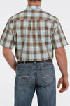 Cinch Men’s Brown & Turquoise Plaid Shirt