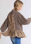 Mixed Floral Print Half Sleeve Top