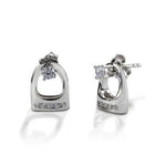 Kelly Herd Stud Earrings With Small English Stirrup Jacket - Sterling Silver