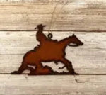 Metal Reining Horse Ornament