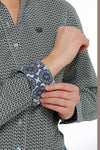 Cinch Women’s Teal & Grey Geo Print Shirt