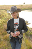 Cruel Steer Knit Cardigan-Charcoal