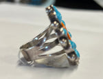 Turquoise & Spiny Oyster Sterling Silver Ring