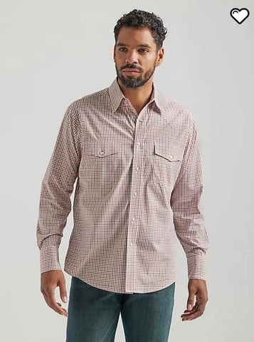 Wrangler Men's Brown Plaid Shirt