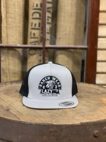 Lazy J Silver and Black 4” Arrowhead Patch Cap