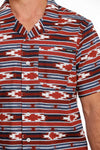 Cinch Men’s Blanket Stripe Print Camp Shirt