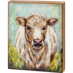 Shaggy Cow Wood Sign