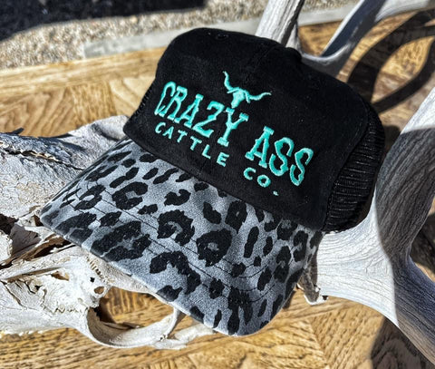 Crazy Ass Turquoise & Leopard Cap