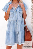 Short Sleeve Denim Dress