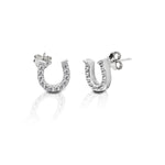 Kelly Herd Pave Horseshoe Earrings-Sterling Silver