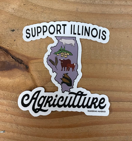 Support Illinois Agriculture Sticker Decal